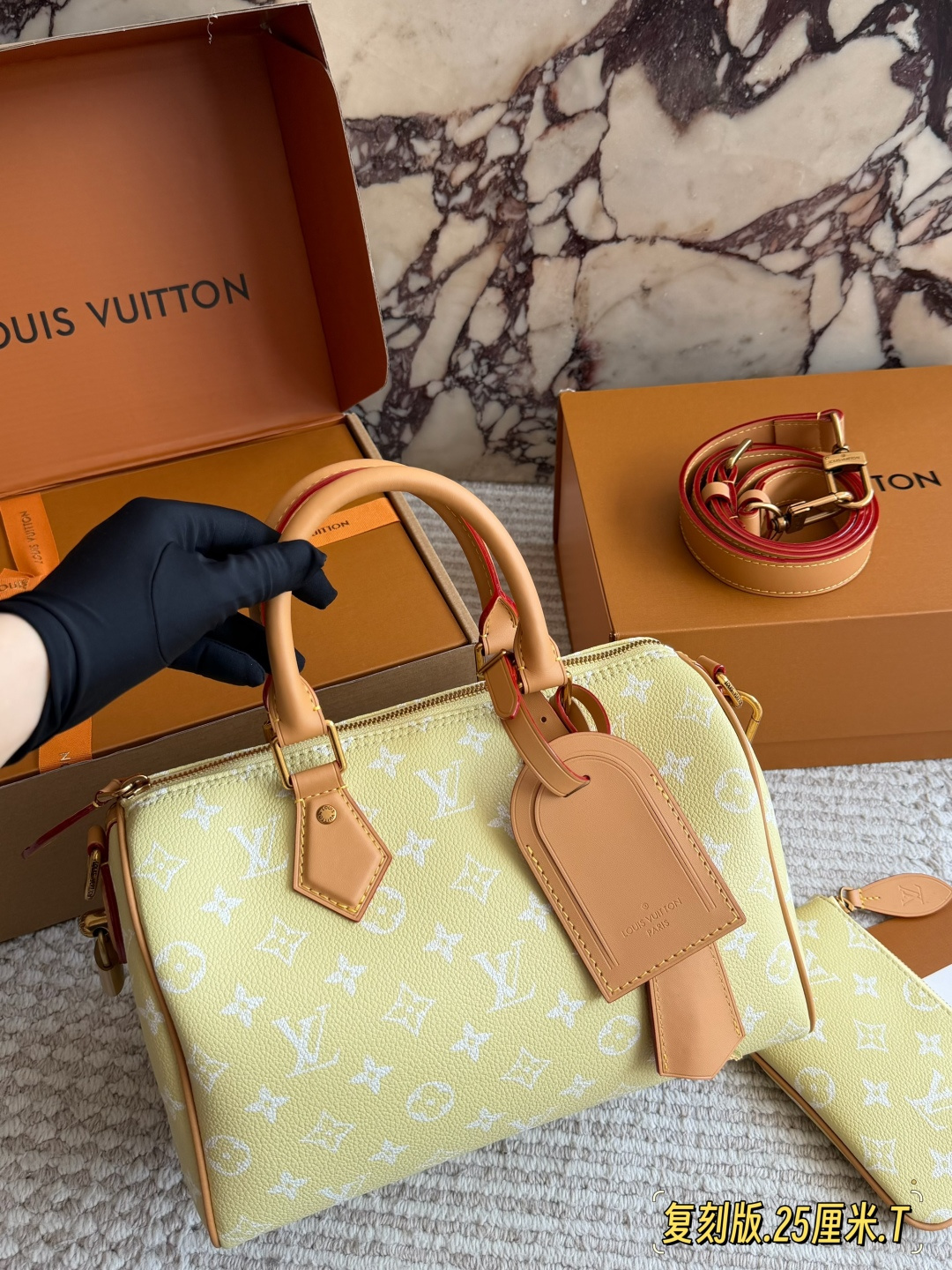 Louis Vuitton LV Speedy Handbag Cowhide Leather